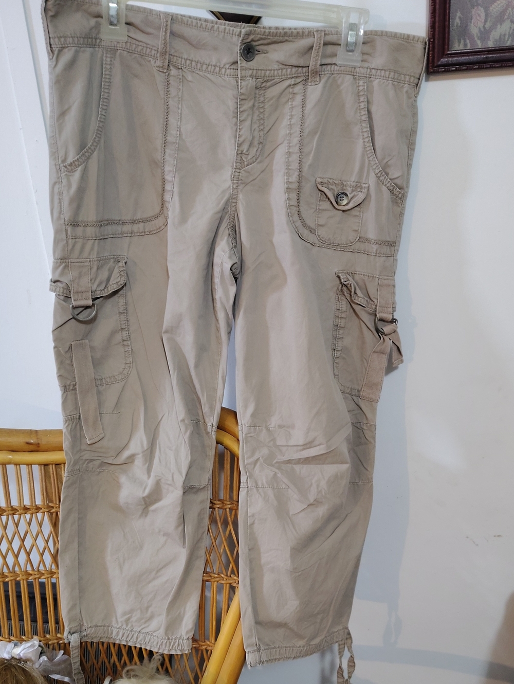 Calvin Klein Jeans Women's Cargo Capris in Light Khaki
